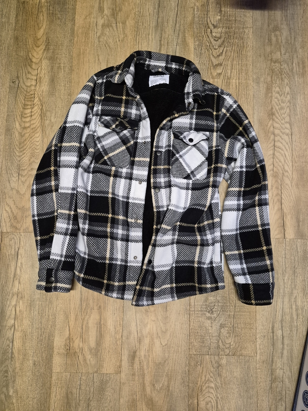 Sonoma Black & White Plaid Sherpa-Lined Puffer Jacket